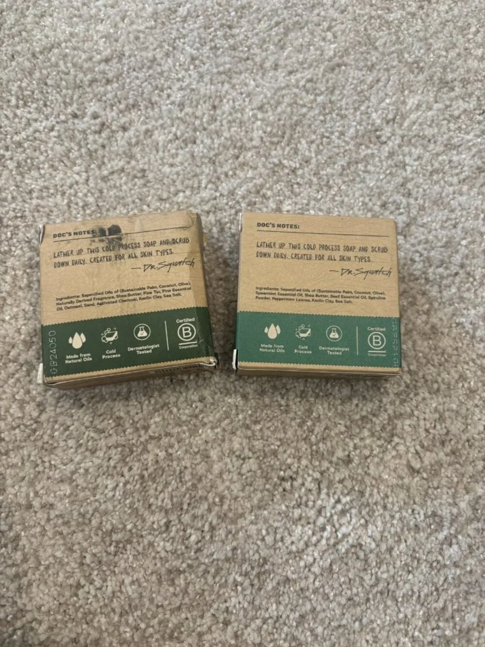 Dr. Squatch Men's Natural Bar Soap Bundle Pine Tar & Spearmint Basil NWT